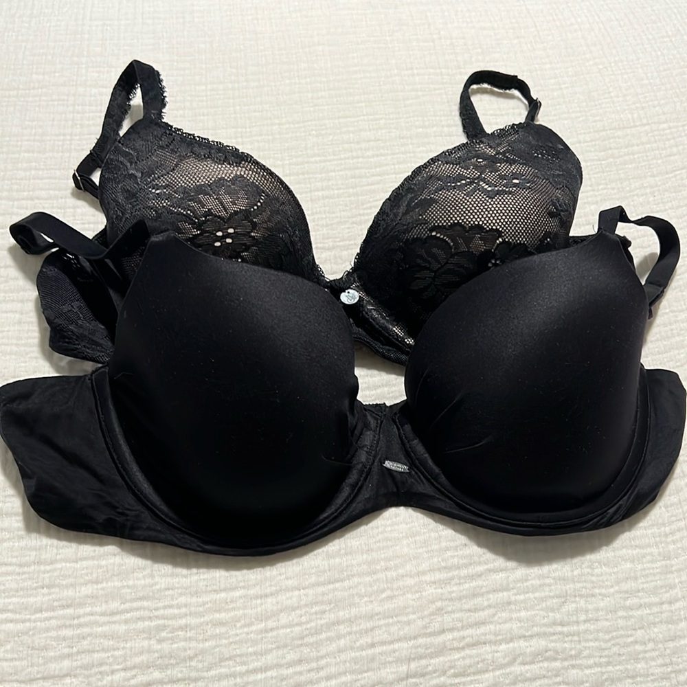 Set of two. Black Victoria Secret 34C demi bras.